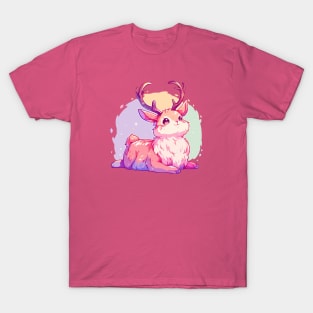 Happy jackalope rabbit with vivid colors T-Shirt